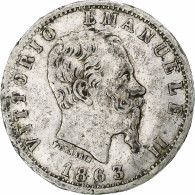 Italie, Vittorio Emanuele II, 20 Centesimi, 1863, Milan, TB+, Argent, KM:13.1 - 1861-1878 : Victor Emmanuel II.