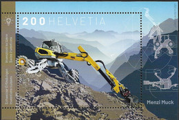 2021 Schweiz Mi. Bl. 78**MNH   Schweizer Erfindungen – Menzi Muck - Ungebraucht