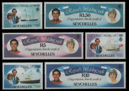 Seychellen 1981 - Mi-Nr. 483-488 A ** - MNH - Hochzeit Charles & Diana - Seychelles (1976-...)