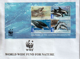 AUSTRALIA "Dolphins Of The Australian Coastline" Dauphin Baleine Franche Australe,Dauphin Sombre,etc WWF. B-F Sur Lettre - Dauphins