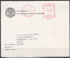 Empreinte EMA  " B 1932 150 " Sur Dépliant Lettre Pub De BRUXELLES  " Les éditions De L'université..."  Le  27 IV 1966 - 1960-1979