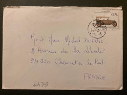 LETTRE Pour La FRANCE TP AUTOMOBILE 65 OBL.27 7 92 BRAGA - Cartas & Documentos