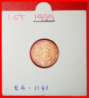 * TWO SWORDS (1999-2023): FINLAND  1 EURO CENT 1999 UNC MINT LUSTRE! IN HOLDER  · LOW START ·  NO RESERVE! - Finlandía