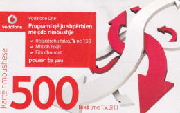 ALBANIA - Vodafone Prepaid Card 500 Leke, Exp.date 27/09/16, Used - Albanie