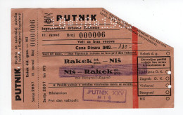 1939. KINGDOM OF YUGOSLAVIA,SERBIA,PUTNIK,NIS TO FRANCE,3 RAILWAY TICKET NIS-RAKEK,TO FRANCE VIA TORINO,MILANO,TRIESTE - Europe