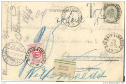 Zz163: N° 53-tab: DOLHAIN-LIMBOURG >AIX-LA-CHAPELLE : IMPRIME (geweigerd Voor De Taxe In AACKEN) - Storia Postale