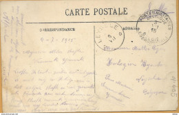 Op 405 S.M. : _ PMB _ BLP 3 VII 15 > * LEYSELE *  VII __ [1915]:sterstempel /pk:36 Calais-La Gare  Maritime - Not Occupied Zone