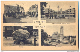 _Np484: GROETEN UIT HILVERSUM  Kerkstraat Grand Hotel Gooiland De Kei Stadhuis : Verstuurd > Torhout 1947 - Hilversum