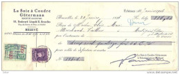 _Ww997: Chèque 214.53F : N°319:  1A BRUXELLES  1. BRUSSEL+ Fiscale Zegel: 0.30f - 1931-1934 Quepis