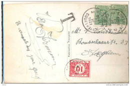 _Cc456:fantasiekaart:onvoldoende Gefrankeerd:5c+5c: 2 KORTRIJK 2 COURTRAI:29 III 1921 Ipv 15ct >getaxeerd ISEGHEM - Covers & Documents