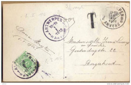 _L319:niet Gefrankeerde Fantasiekaart ( 31 XII 1911)(31 Omgekeerd) Getaxeerd Op1 I 1912 En Strafport Geïnd Op  2 I 1912. - Storia Postale