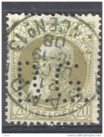 _Hm996:  N°75-tab:  GAND  AGENCE N° 13 : Postagentschap + B.G. Perfo - 1863-09