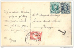 1p637: Fantasiekaartje: N° 193+191: 3E BRUGGE 3E BRUGES 1926 + T + TX35:  BRUGGE-BUGES L1L -3-1-27.-5 - Lettres & Documents