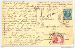 3pk716:C.P:LA ROCHE-Panorama: N°194:LA ROCHE(LUXEMBOUR°24+T+0,10+TX35:1F TOURNAI 1F DOORNIJK 1924: 30ct Taxe Ipv 10ct - Lettres & Documents