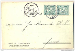 1p967: BRIEFKAART 2½+ 2½ Cent:  HAARLEM > Jumet - Storia Postale