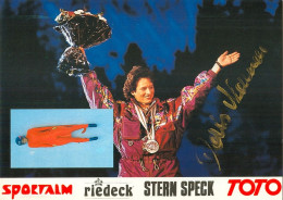 Autogramm AK Rodeln Rennrodlerin Doris Neuner Innsbruck Tirol Österreich Olympiasiegerin Olympia 1992 Albertville Luger - Authographs