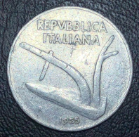 Italia 10 Lire, 1955 - 10 Liras