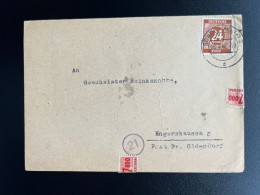 GERMANY 1946 POSTCARD BUNDE TO ENGERSHAUSEN 28-08-1946 DUITSLAND DEUTSCHLAND - Enteros Postales