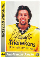 Autogramm Eishockey AK Jean-Francois Jomphe Krefeld Pinguine 99-00 KEV EHC Biel-Bienne ERC Ingolstadt Adler Mannheim NHL - Sports D'hiver