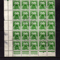 France -  1960 - Timbres-Taxe 1 F. Gerbe - Bloc De 25 Oblitere - 1960-.... Afgestempeld