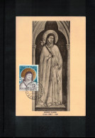 Vatican 1953 Santa Klara Of Assisi - Painting From Giotto Di Bondone Carte Maximum - Cartes-Maximum (CM)