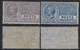 Italia Italy 1913 Regno Pneumatica Leoni 2val Sa N.PN2-PN3 Nuovi Integri MNH ** - Pneumatic Mail