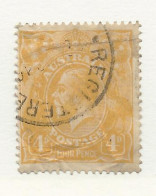 25856) Australia George V  1st Watermark Crown A  1915 Yellow Creased - Usati