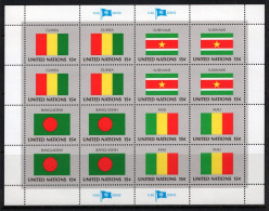 1980 UNITED NATIONS FLAGS 3x SHEETLETS MICHEL: 352-363 MNH ** - Blocks & Kleinbögen