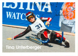 Autogramm AK Rodeln Naturbahn-Rennrodlerin Tina Unterberger Bad Ischl Goisern Gmunden Österreich ÖRV Weltmeisterin Gold - Sports D'hiver