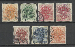 Sweden Schweden 1911-1919 = 7 Values From Set Michel 30 - 44 O Dienstmarken Official Duty Tax - Oficiales