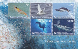 Ross, Bloc N°6 (Chaîne Alimentaire : Krill, Pétrel, Manchot Adélie, Phoque Crabier, Baleine Bleue) Neuf ** - Unused Stamps