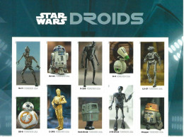 UNITED STATES , US , USA  2021 ,STAR WARS, DROIDS, MNH,  Unusual . - Blocs-feuillets