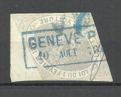 SCHWEIZ Switzerland 1865 Canton De Geneve Lettre De Voiture Imperforated O - 1843-1852 Timbres Cantonaux Et  Fédéraux