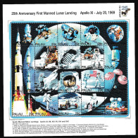 Palau 1994 25th Anniversary First Manned Lunar Landing Apollo XI - Palau