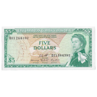 Billet, Etats Des Caraibes Orientales, 5 Dollars, Undated (1965), KM:14h, NEUF - Caraibi Orientale