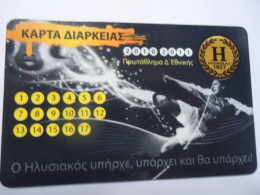 GREECE USED   CARDS   SPORTS FOOTBALL Π.Α.Ε. ΗΛΥΣΙΑΚΟΣ - Sport