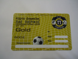 GREECE USED   CARDS   SPORTS FOOTBALL ΠΑΕ ΠΙΕΡΙΚΟΣ GOLD - Sport