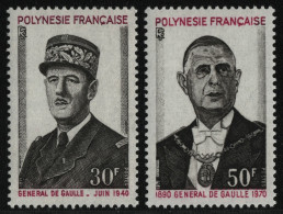 Franz. Polynesien 1971 - Mi-Nr. 143-144 ** - MNH - Charles De Gaulle - Neufs