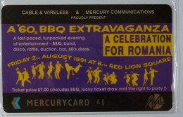 UK - Great Britain - Mercury - MER260 - 60's BBQ - With Ticket - £1 - Mint Blister - Mercury Communications & Paytelco