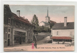 Vallorbe Place Du Marché 1910 Colorée - Vallorbe