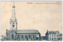 _5Rm999: GHISTELLES - L'Eglise Avec Sa Nouvelle Tour Et Le Doyenné > Steenkerke Bij Veurnbe... De Postzegel Is Weg... - Gistel