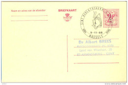 1p-300: BRIEFKAART: 2,- F: SINT HUBERTUSKERK - RUNKST 9-11-68 1928- 1968 HASSELT... Jagers... - Commemorative Documents