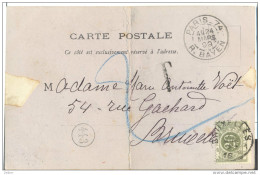 _5Tx939: TX6:  1 BRUXELLES 1: Gefrankeerde Postkaart Op De Rug: Te Taxeren Als Ongefrankeerde Brief - Port.. - Lettres & Documents
