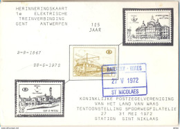 Nx553: RAILWAY-WAES 25 V 1972 ST NICOLAES / TR378: Herinneringskaart - Otros & Sin Clasificación