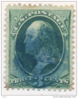 _Us934: WASHINGTON  3 Cents # 184 : Blue Cancel - Used Stamps
