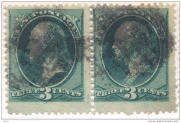 _Us935: WASHINGTON  3 Cents # 184 : Paar - Used Stamps