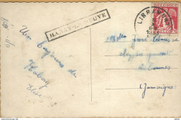 Op-608: Stationstempel: HABAY-LA-NEUVE: Raamstempel/ Fan.kaartje+ N°339: LIBRAMONT >Jamoigne - Linear Postmarks