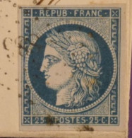 BZ0  FRANCE  BELLE LETTRE   1852   A GANNAT   +CERES N°4 BELLES MARGES   +AFF. INTERESSANT + - 1849-1850 Ceres