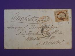 BZ0  FRANCE  BELLE LETTRE   1856  FONTAINEBLEAU  A BRISTOL ENGLAND  + NAPOLEON 40C +AFF. INTERESSANT + - 1849-1876: Periodo Classico