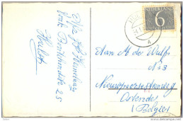 4Cp-272: Nieuwjaarskaartje Met N° 466: HULST 4 >  Ostende (België) + Rood Sorteerstempeltje DL - Storia Postale